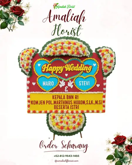 Papan Bunga Pernikahan Menguneng